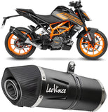Système D'Échappement Homologué Au Niveau Sonore Lv One Evo Acier Noir Embout Carbon Fiber - Leovince Compatible Avec Ktm 390 Duke (2021-2023)