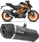 Système D'Échappement Homologué Au Niveau Sonore Lv One Evo Carbon Fiber Embout Carbon Fiber - Leovince Compatible Avec Ktm 125 Duke (2021-2023)
