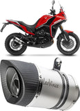 Système D'Échappement Homologué Au Niveau Sonore Lv Pro Acier Embout Carbon Fiber - Leovince Compatible Avec Moto Morini X-Cape 650 - A2 (2021-2024)