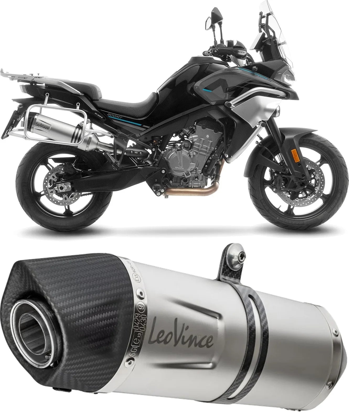 Système D'Échappement Homologué Au Niveau Sonore Lv One Evo Acier Embout Carbon Fiber - Leovince Compatible Avec Cfmoto 800 Mt Sport (2022-2024)