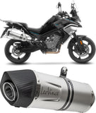 Exhaust Tip With Noise Certification Lv One Evo Stainless Steel Carbon Fiber End Cap - Leovince Compatible With Cfmoto 800 Mt Explore (2025-2026)