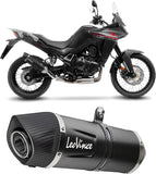 Exhaust Tip With Noise Certification Lv One Evo Steel Black Carbon Fiber End Cap - Leovince Compatible With Honda Xl 750 Transalp Travel (2023-2024)