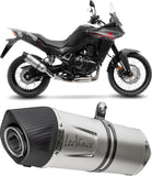 Exhaust Tip With Noise Certification Lv One Evo Stainless Steel Carbon Fiber End Cap - Leovince Compatible With Honda Xl 750 Transalp Travel (2023-2024)