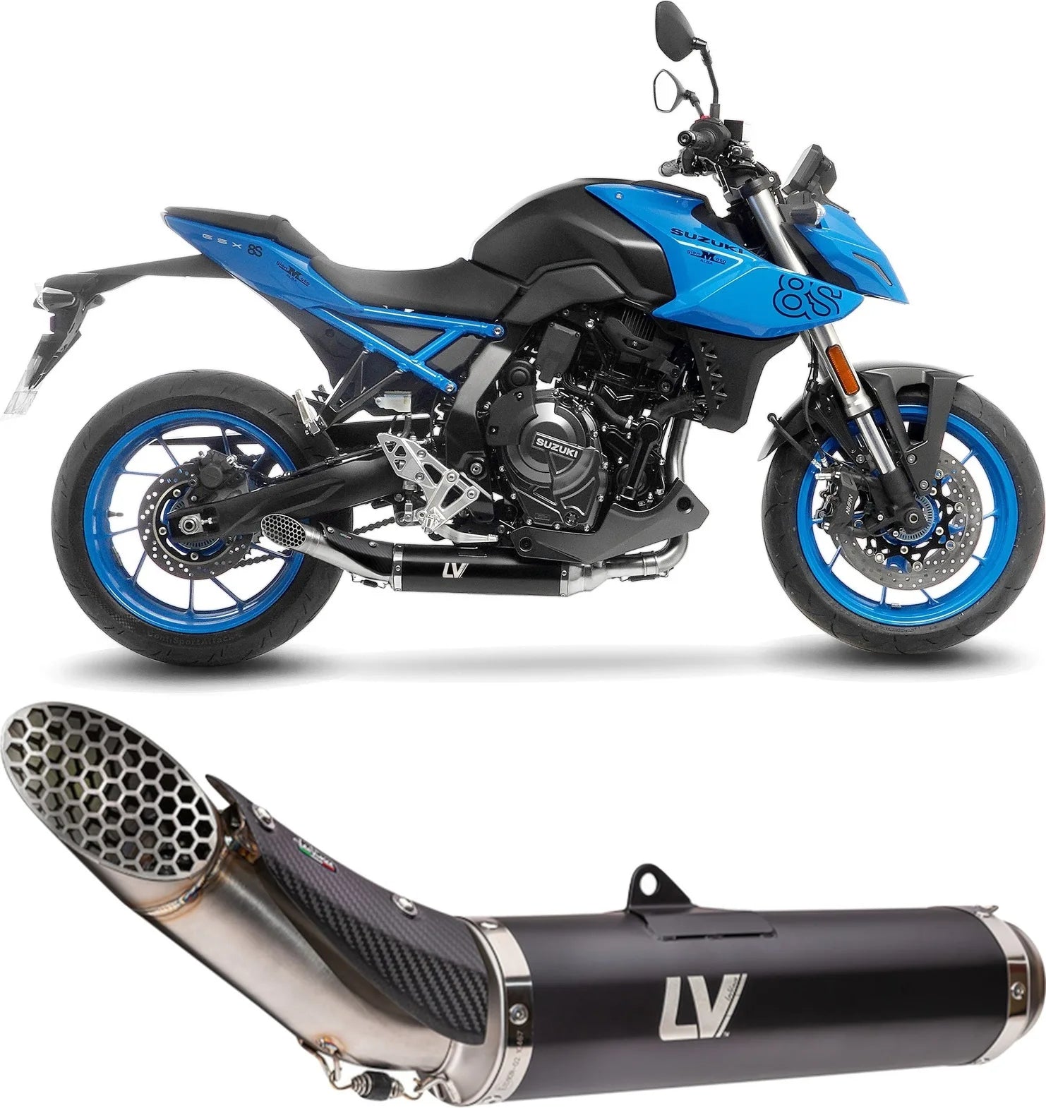 Système D'Échappement Complet Avec Catalyseur Et Homologation Acoustique Lv Race Acier - Leovince Compatible Avec Suzuki Gsx 8S (2023-2024)