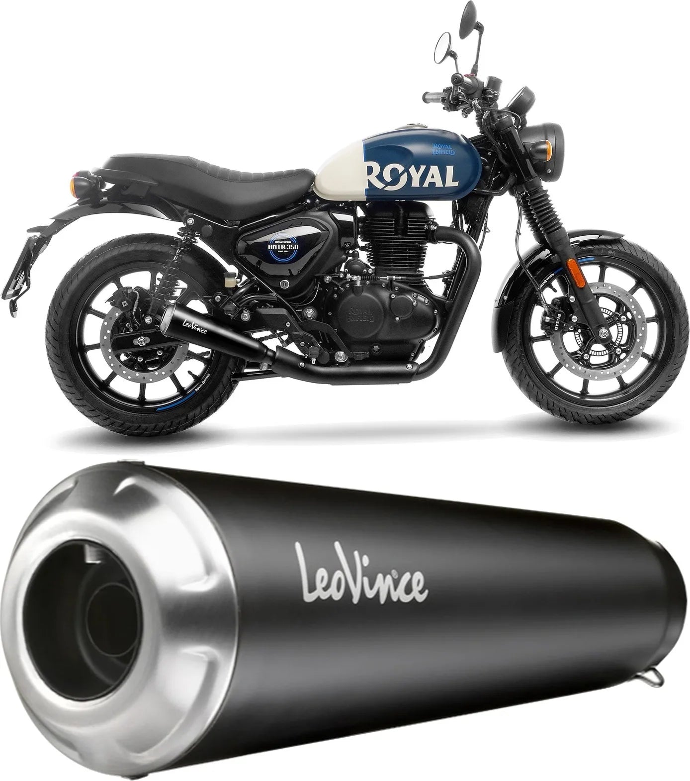 Système D'Échappement Homologué Au Niveau Sonore Gp One Acier Embout Acier - Leovince Compatible Avec Royal Enfield Hunter 350 (2022-2024)
