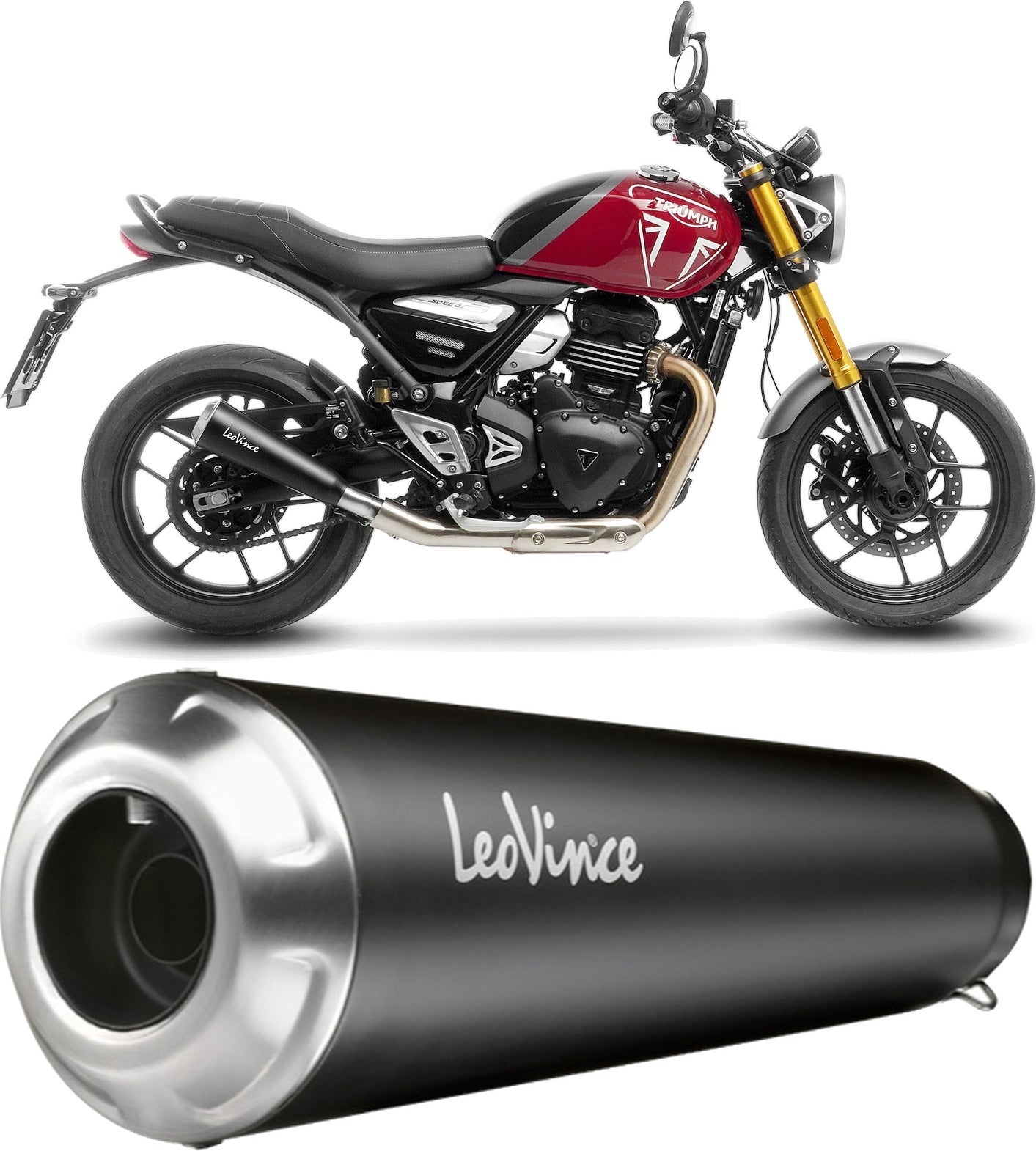 Exhaust Tip With Noise Certification Gp One Stainless Steel Stainless Steel End Cap - Leovince Compatible With Triumph Speed 400 (2024-2026)