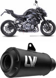 Système D'Échappement Homologué Au Niveau Sonore Lv-10 Acier Full Noir Embout Acier Noir - Leovince Compatible Avec Kawasaki Z 900 (2017-2019)