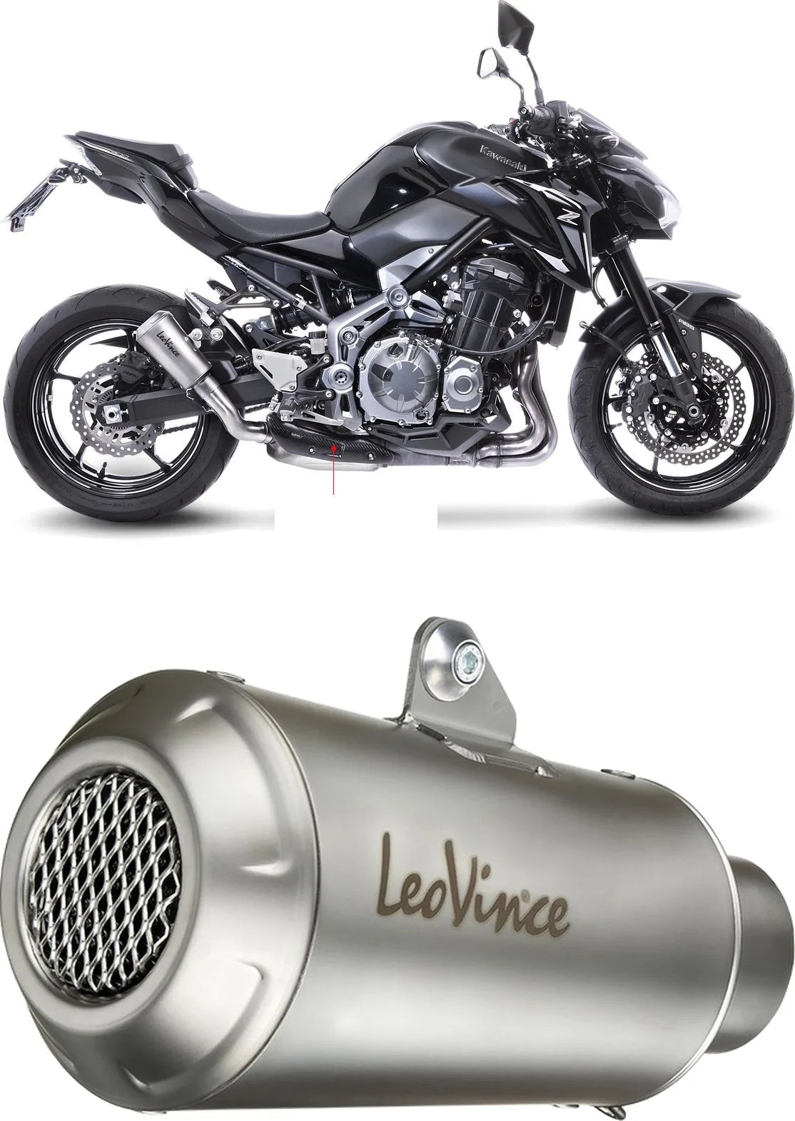 Système D'Échappement Homologué Au Niveau Sonore Lv-10 Acier Embout Acier - Leovince Compatible Avec Kawasaki Z 900 A2 (2018-2024)