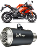 Double Sortie D'Échappement Homologuée Au Niveau Sonore Lv-10 Acier Noir Embout Acier - Leovince Compatible Avec Kawasaki Z 1000 Sx (2010-2016)
