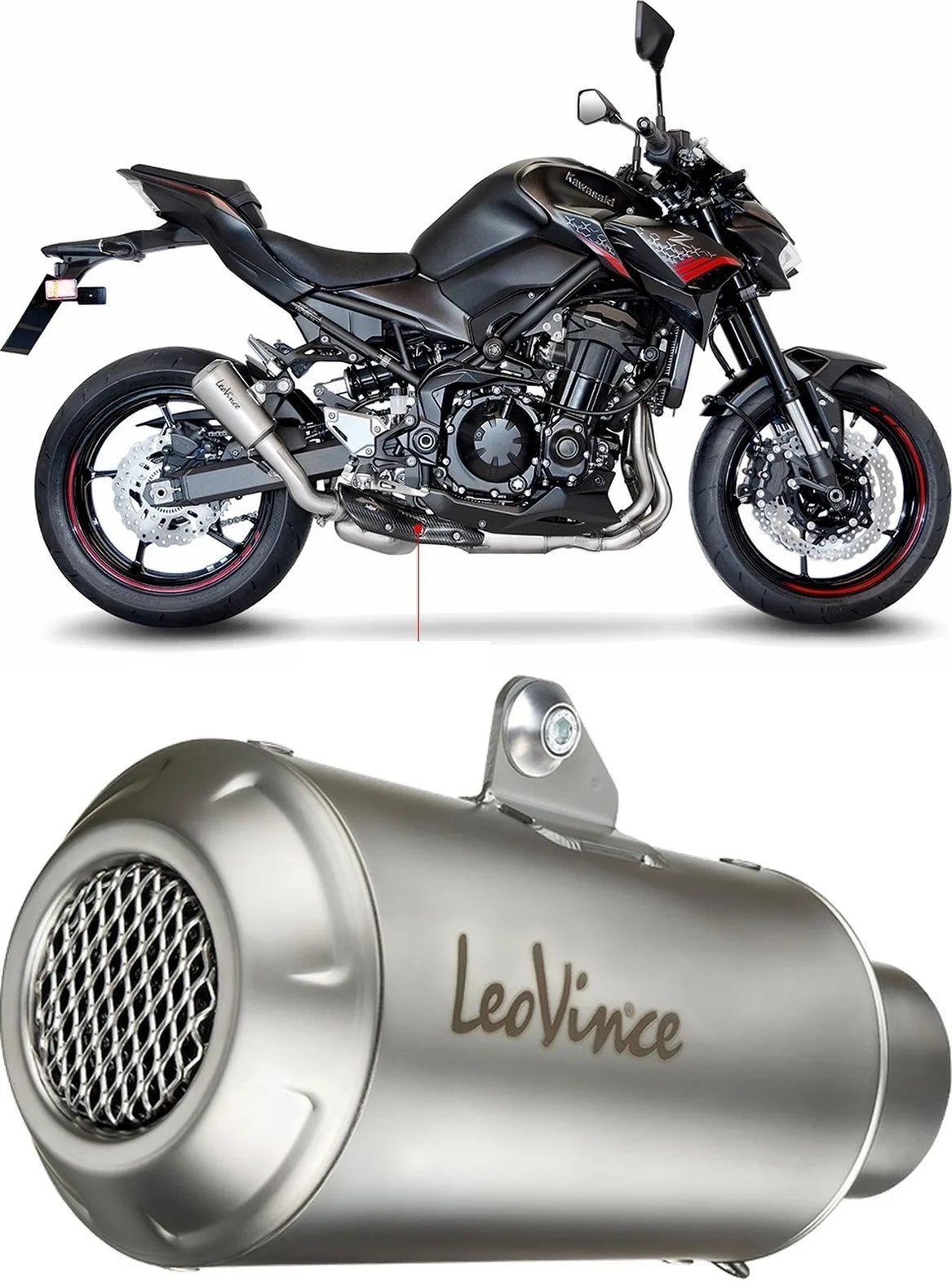 Système D'Échappement Homologué Au Niveau Sonore Lv-10 Acier Embout Acier - Leovince Compatible Avec Kawasaki Z 900 (2020-2024)