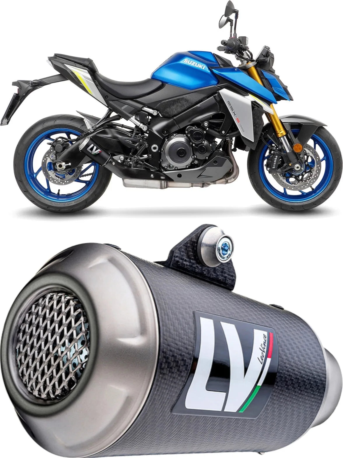Système D'Échappement Homologué Au Niveau Sonore Lv-10 Carbon Fiber Embout Acier - Leovince Compatible Avec Suzuki Gsx-S 950 (2021-2023)