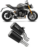 Double Sortie D'Échappement Homologuée Au Niveau Sonore Lv-10 Acier Noir Embout Acier - Leovince Compatible Avec Triumph Speed Triple 1200 Rr - Rs (2021-2024)