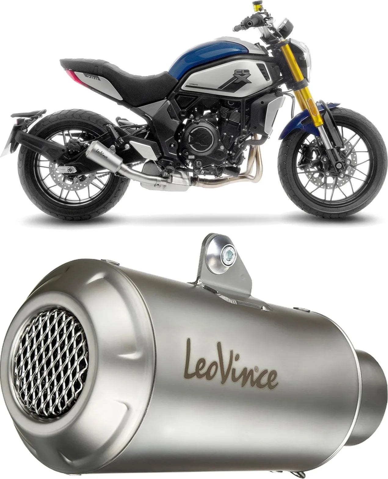 Système D'Échappement Homologué Au Niveau Sonore Lv-10 Acier Embout Acier - Leovince Compatible Avec Cfmoto 700 Cl-X Heritage (2021-2023)