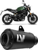 Système D'Échappement Homologué Au Niveau Sonore Lv-10 Acier Full Noir Embout Acier Noir - Leovince Compatible Avec Benelli Leoncino 800 (2022-2024)