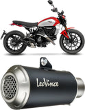 Système D'Échappement Homologué Au Niveau Sonore Lv-10 Acier Noir Embout Acier - Leovince Compatible Avec Ducati Scrambler 800 Night Shift (2025-2026)