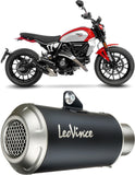 Exhaust Tip With Noise Certification Lv-10 Steel Black Stainless Steel End Cap - Leovince Compatible With Ducati Scrambler 800 Night Shift (2023-2024)