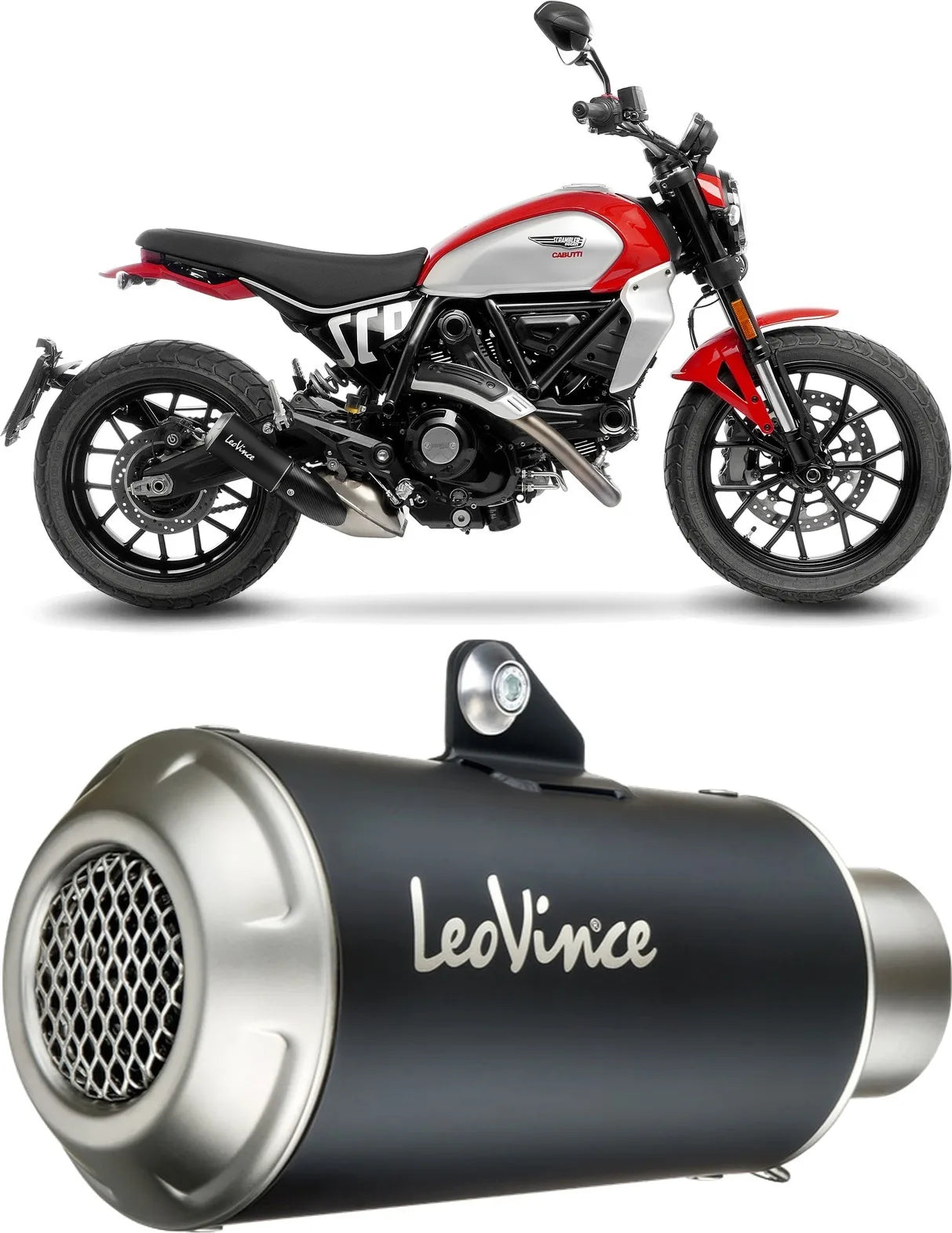 Système D'Échappement Homologué Au Niveau Sonore Lv-10 Acier Noir Embout Acier - Leovince Compatible Avec Ducati Scrambler 800 Full Throttle (2025-2026)