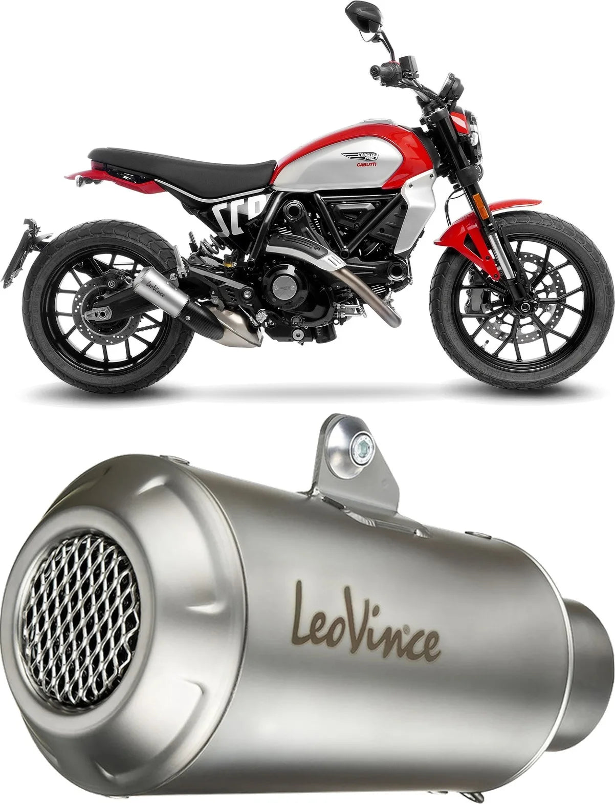Système D'Échappement Homologué Au Niveau Sonore Lv-10 Acier Embout Acier - Leovince Compatible Avec Ducati Scrambler 800 Night Shift (2023-2024)