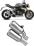 Double Sortie D'Échappement Homologuée Au Niveau Sonore Lv-10 Acier Embout Acier - Leovince Compatible Avec Triumph Speed Triple 1200 Rr - Rs - Rx (2025-2026)