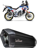 Système D'Échappement Homologué Au Niveau Sonore Lv-12 Acier Noir Embout Carbon Fiber - Leovince Compatible Avec Honda Crf 1100 L Africa Twin Dct (2020-2023)