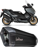 Système D'Échappement Complet Avec Catalyseur Et Homologation Acoustique Lv-12 Acier Full Noir Embout Carbon Fiber - Leovince Compatible Avec Yamaha Xp 560 T-Max (2020-2024)