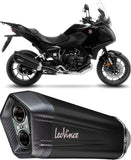 Système D'Échappement Homologué Au Niveau Sonore Lv-12 Acier Noir Embout Carbon Fiber - Leovince Compatible Avec Honda Nt 1100 (2022-2024)