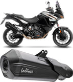 Système D'Échappement Homologué Au Niveau Sonore Lv-12 R Acier Noir Embout Carbon Fiber - Leovince Compatible Avec Ktm 1290 Super Adventure (2015-2016)