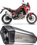 Système D'Échappement Homologué Au Niveau Sonore Lv-12 R Acier Embout Carbon Fiber - Leovince Compatible Avec Honda Crf 1100 L Africa Twin Dct (2020-2023)