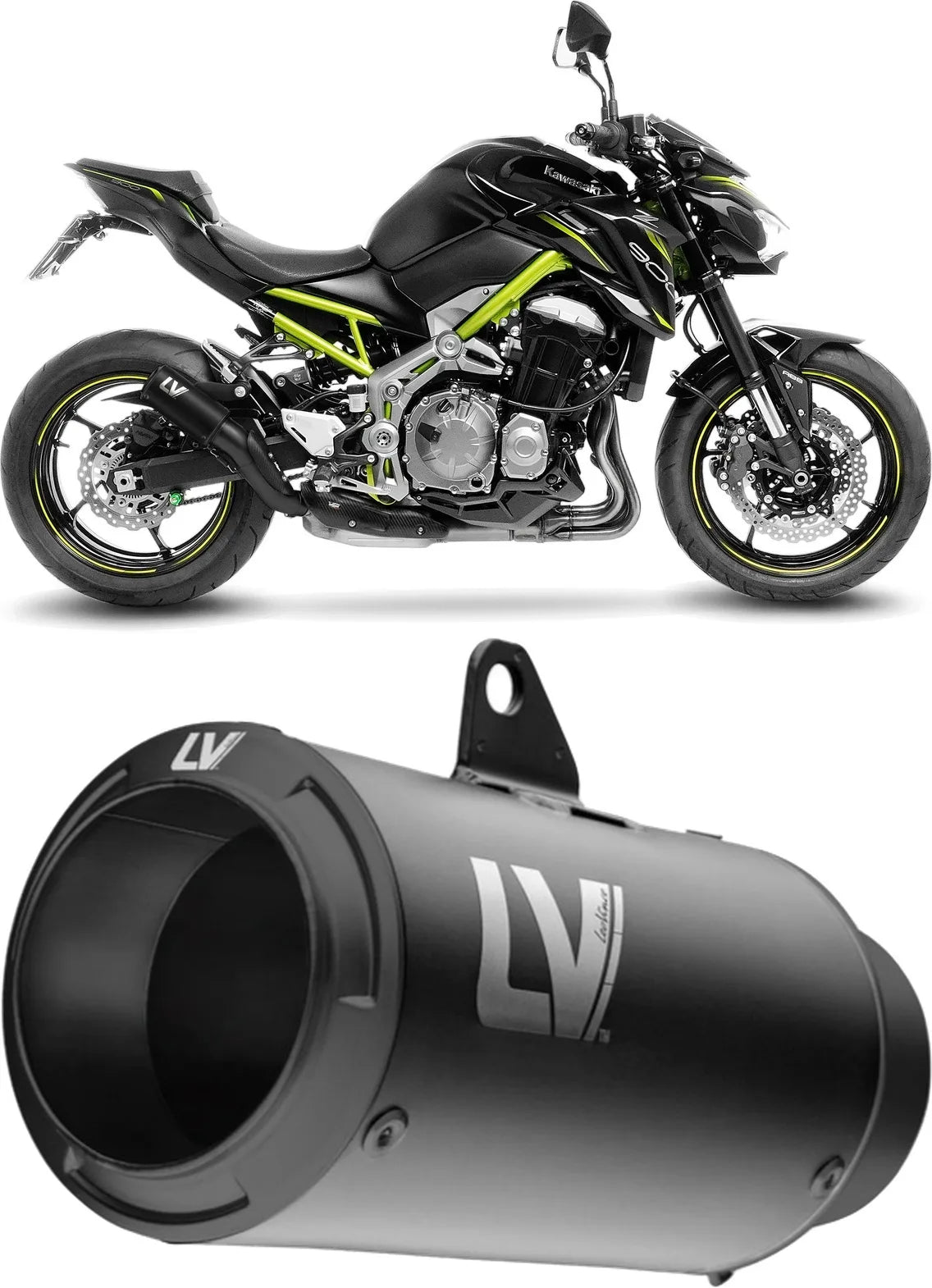 Système D'Échappement Homologué Au Niveau Sonore Lv Corsa S Acier Full Noir Embout Acier Noir - Leovince Compatible Avec Kawasaki Z 900 (2025-2026)