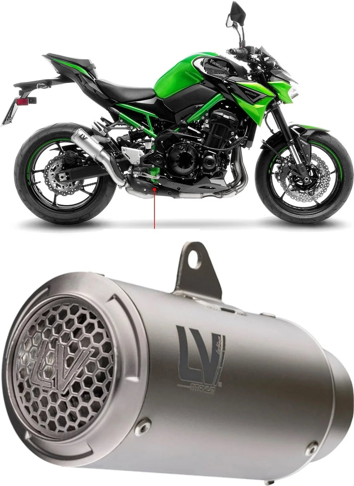 Système D'Échappement Homologué Au Niveau Sonore Lv Corsa S Titanium Embout Acier - Leovince Compatible Avec Kawasaki Z 900 (2017-2019)