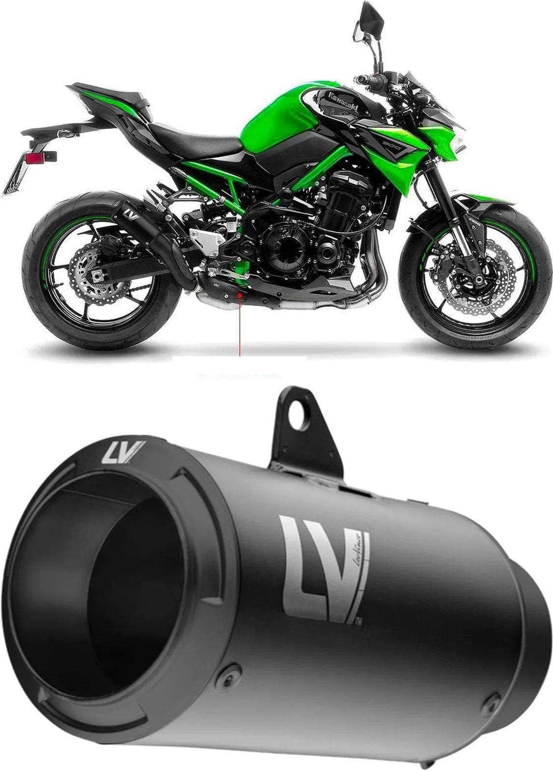 Système D'Échappement Homologué Au Niveau Sonore Lv Corsa S Acier Full Noir Embout Acier Noir - Leovince Compatible Avec Kawasaki Z 900 (2020-2024)