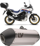 Exhaust Tip With Noise Certification Lv-14 Stainless Steel Carbon Fiber End Cap - Leovince Compatible With Honda Xl 750 Transalp Urban (2023-2024)