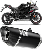 Système D'Échappement Homologué Au Niveau Sonore Lv-14 R Acier Noir Embout Carbon Fiber - Leovince Compatible Avec Kawasaki Ninja 1100 Sx Tourer (2025-2026)