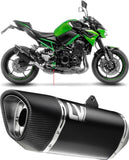 Système D'Échappement Homologué Au Niveau Sonore Lv-14 R Acier Noir Embout Carbon Fiber - Leovince Compatible Avec Kawasaki Z 900 A2 (2025-2026)
