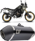 Système D'Échappement Homologué Au Niveau Sonore Lv-14 Acier Noir Embout Carbon Fiber - Leovince Compatible Avec Yamaha Ténéré 700 Extreme (2019-2020)