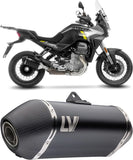 Système D'Échappement Homologué Au Niveau Sonore Lv-14 Acier Noir Embout Carbon Fiber - Leovince Compatible Avec Moto Guzzi Stelvio (2024-2026)