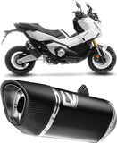 Exhaust Tip With Noise Certification Lv-14 R Steel Black Carbon Fiber End Cap - Leovince Compatible With Honda X-Adv 750 (2017-2024)