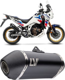 Exhaust Tip With Noise Certification Lv-14 Steel Black Carbon Fiber End Cap - Leovince Compatible With Honda Crf 1100 L Africa Twin (2024-2026)