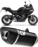 Système D'Échappement Complet Avec Catalyseur Et Homologation Acoustique Lv-14 R Acier Noir Embout Carbon Fiber - Leovince Compatible Avec Yamaha Tracer 9 Gt (2025-2026)