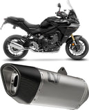Complete Catalytic Exhaust System With Sound Certification Lv-14 R Titanium Carbon Fiber End Cap - Leovince Compatible With Yamaha Tracer 9 Gt (2021-2024)