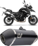 Système D'Échappement Homologué Au Niveau Sonore Lv-14 Acier Noir Embout Carbon Fiber - Leovince Compatible Avec Benelli Trk 702 - X (2023-2024)