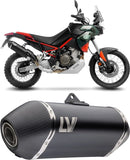 Système D'Échappement Homologué Au Niveau Sonore Lv-14 Acier Noir Embout Carbon Fiber - Leovince Compatible Avec Aprilia Tuareg 660 (2022-2024)