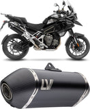 Exhaust Tip With Noise Certification Lv-14 Steel Black Carbon Fiber End Cap - Leovince Compatible With Triumph Tiger 1200 Gt (2022-2024)