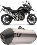 Exhaust Tip With Noise Certification Lv-14 Stainless Steel Carbon Fiber End Cap - Leovince Compatible With Triumph Tiger 1200 Gt (2025-2026)