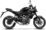 Système D'Échappement Complet Avec Catalyseur Et Homologation Acoustique Lv-14 R Acier Noir Embout Carbon Fiber - Leovince Compatible Avec Yamaha Mt-07 (2025-2026)