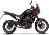 Système D'Échappement Homologué Au Niveau Sonore Lv-14 Acier Noir Embout Carbon Fiber - Leovince Compatible Avec Moto Morini X-Cape 700 (2025-2026)