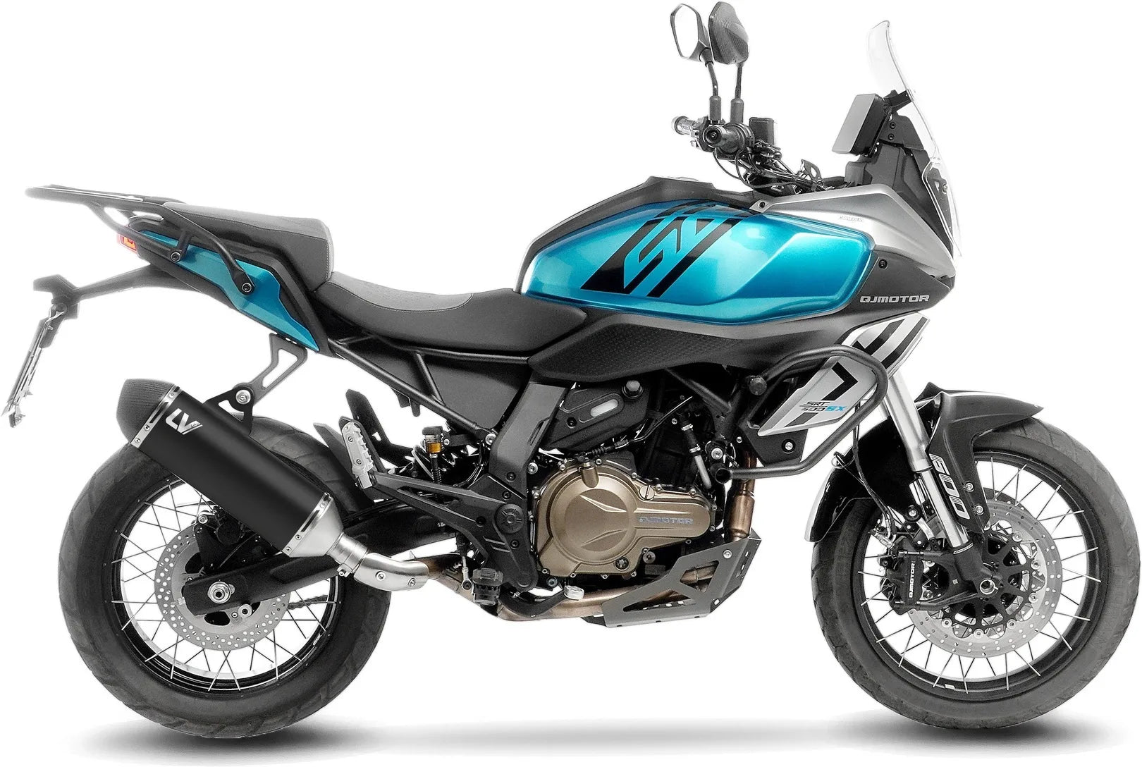 Système D'Échappement Homologué Au Niveau Sonore Lv-14 Acier Noir Embout Carbon Fiber - Leovince Compatible Avec Qj Motor Srt 600 Sx (2024-2026)
