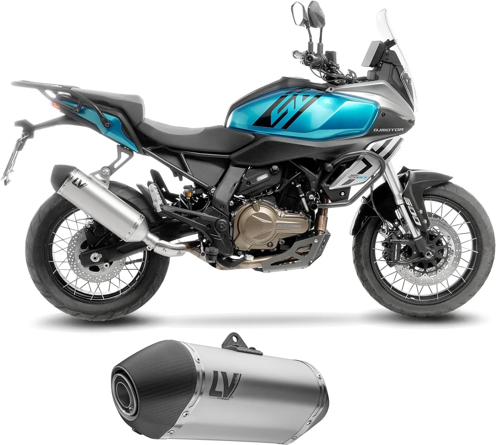 Système D'Échappement Homologué Au Niveau Sonore Lv-14 Acier Embout Carbon Fiber - Leovince Compatible Avec Qj Motor Srt 600 Sx (2024-2026)