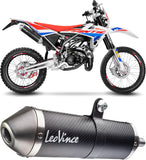 Exhaust Tip With Noise Certification X-Fight Carbon Fiber Stainless Steel End Cap - Leovince Compatible With Fantic Motor Motard 50 (2019-2020)