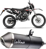 Système D'Échappement Homologué Au Niveau Sonore X-Fight Carbon Fiber Embout Acier - Leovince Compatible Avec Rieju Mrt 50 - Pro - Sm (2021-2023)